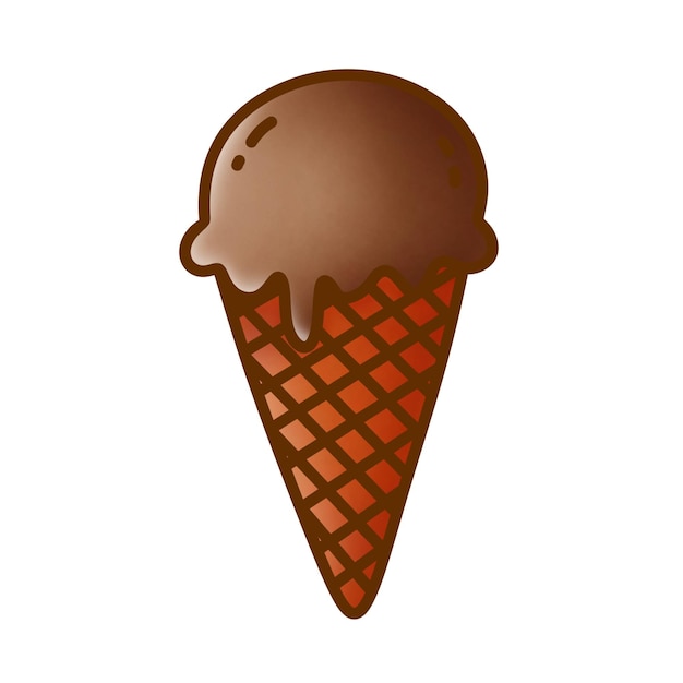 Eiscreme in einem Waffelkegel mit Schokoladen-Glasur