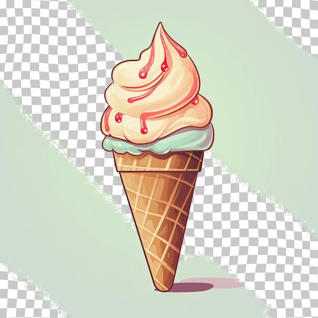 PSD eiscreme-kegel-illustration gestürzt