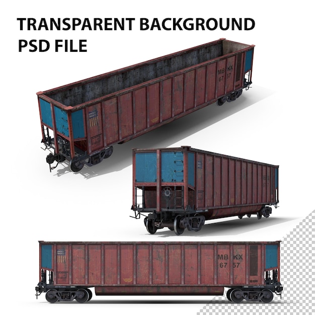 PSD eisenbahnkohlewagen png