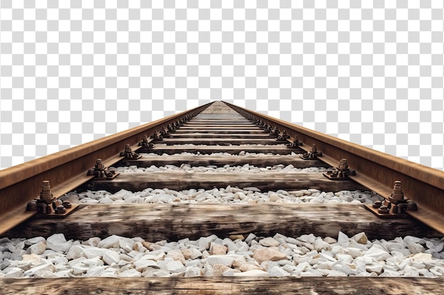 Eisenbahnschienen, die auf durchsichtigem Hintergrund isoliert sind