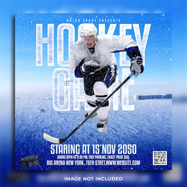 PSD eishockey-flyer und social-media-beitragsvorlage