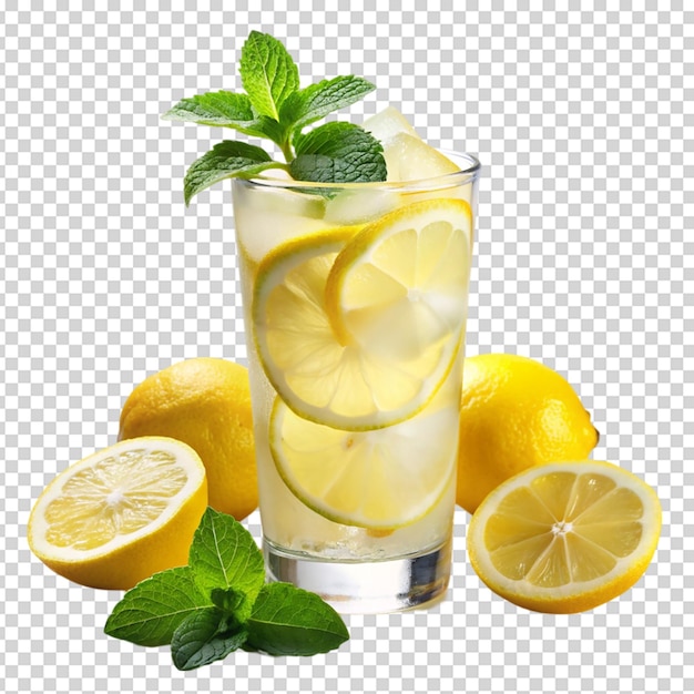 Eiskalte Limonade isoliert auf weißem Hintergrund