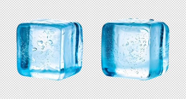 Eiswürfel auf durchsichtigem Hintergrund