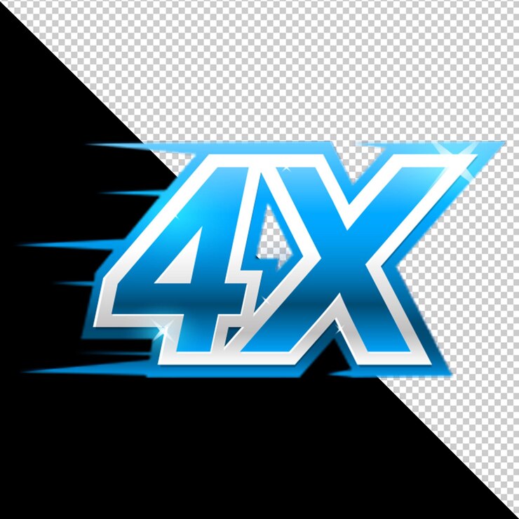 PSD ejecución de 4x en fondo transparente png