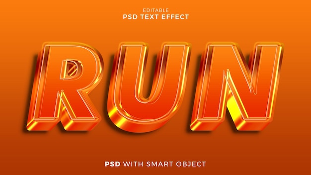 ejecutar plantilla editable de estilo 3d de efecto de texto