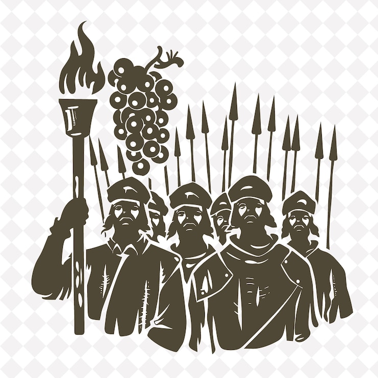 PSD ejército de hidalgos con estilo dibujado a mano mostrando un grupo de diseños de símbolos de la cultura de méxico