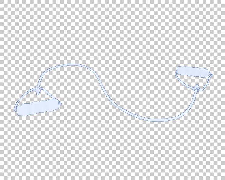 PSD elastic rope on transparent background 3d rendering illustration