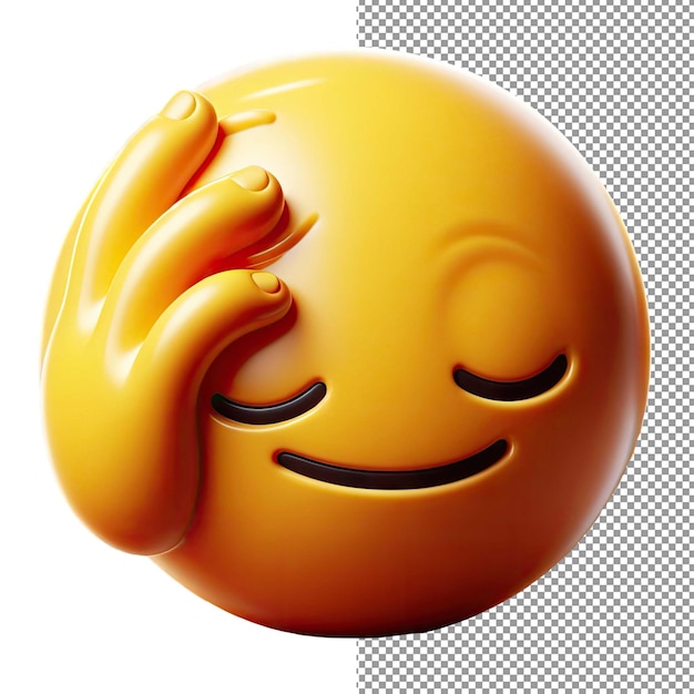 Élastique Expressif Emoji Jaune 3d Isolé Sur Fond Png