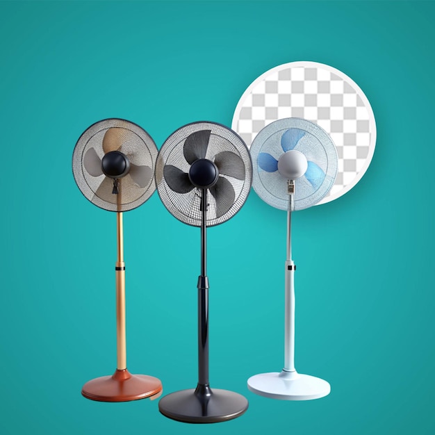 PSD electric fan isolated on transparent background