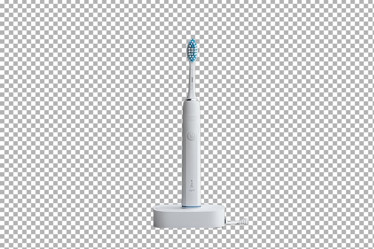 PSD electric toothbrush charger isolated on transparent background