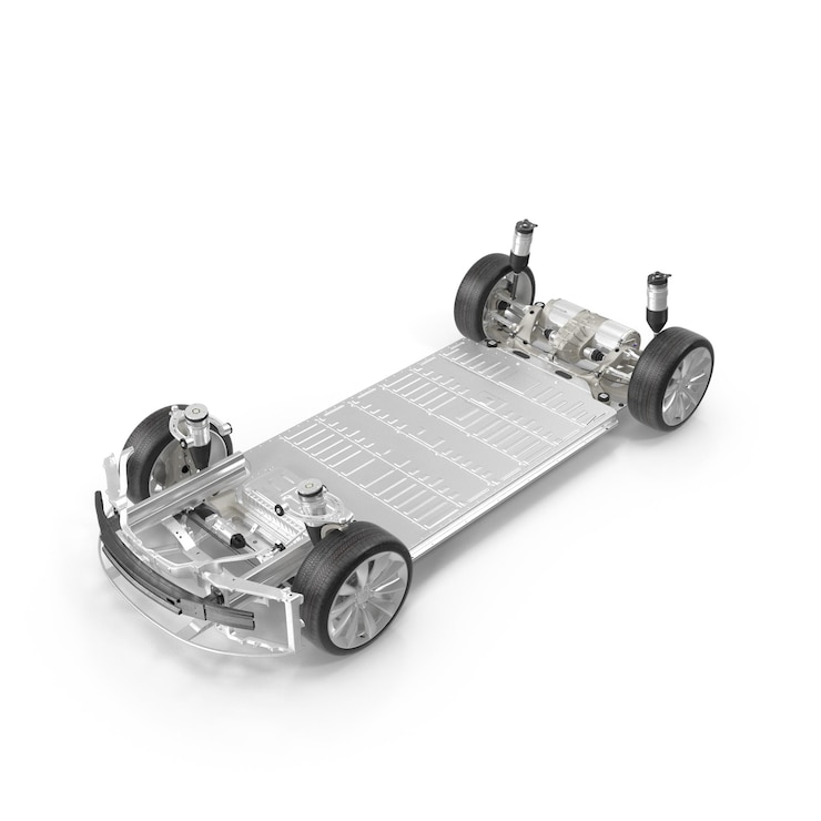 PSD electric vehicle chassis and suspension system