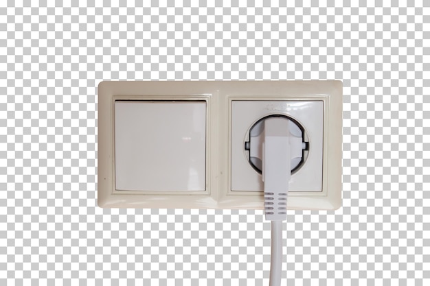 Electrical outlet and switch with a white power plug
