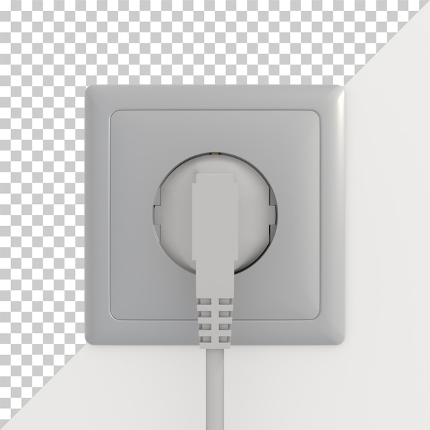 Electrical socket on white background Isolated 3D illustration
