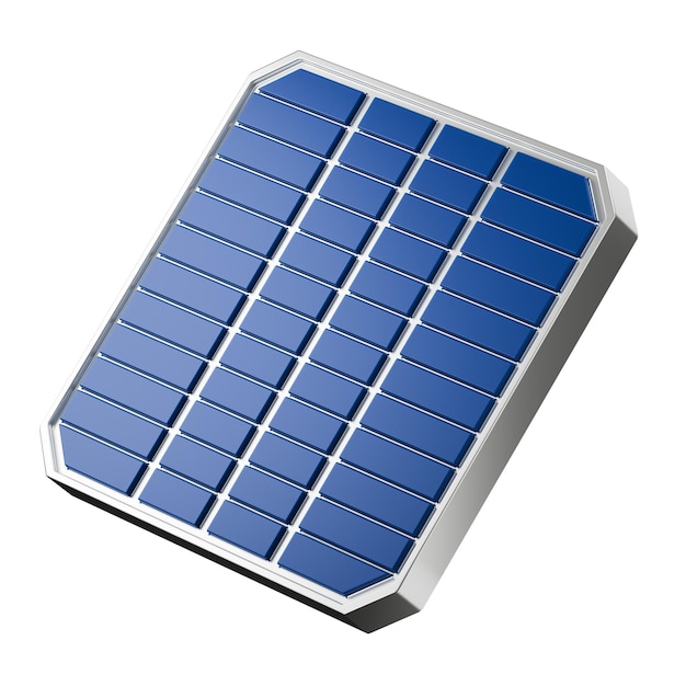 electricidad fotovoltaica de células solares en vista de cerca ilustración del icono de renderizado 3D