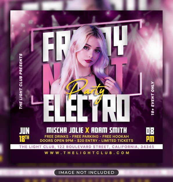 Electro-musik-flyer social-media-post und web-banner