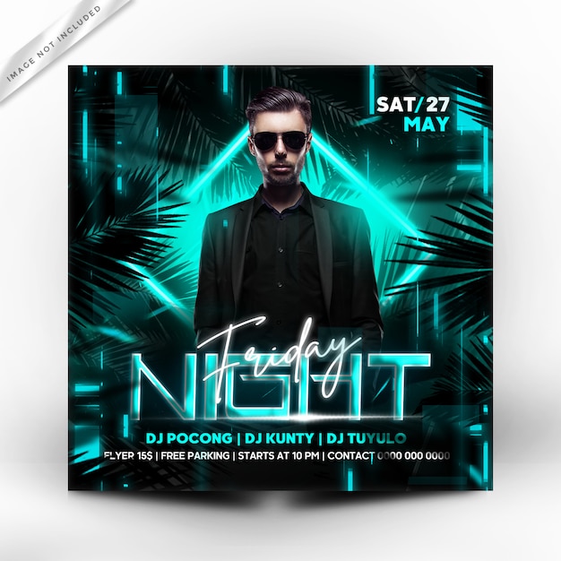 Electro night party flyer