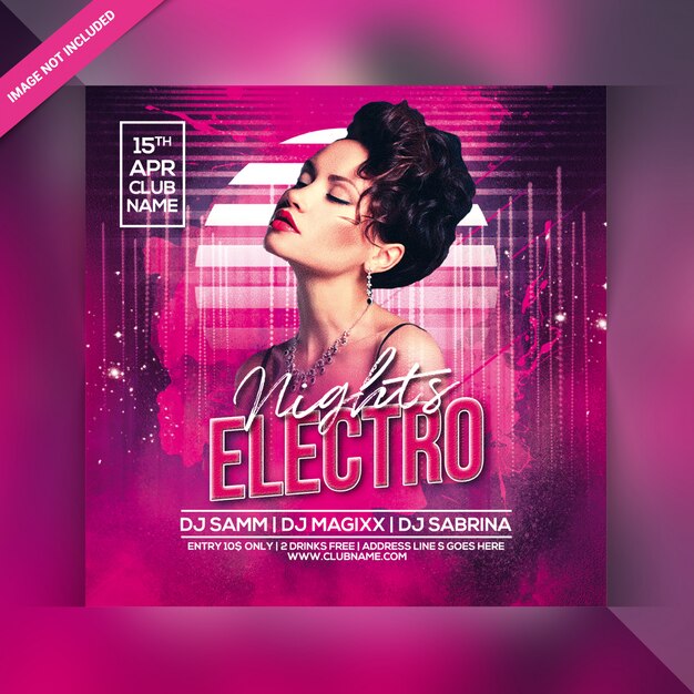 Electro night party flyer