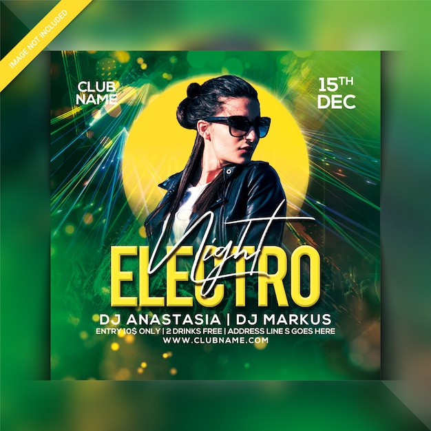 Electro night party flyer