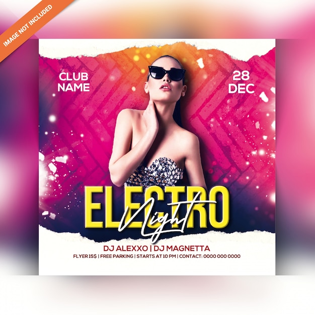 Electro night party flyer