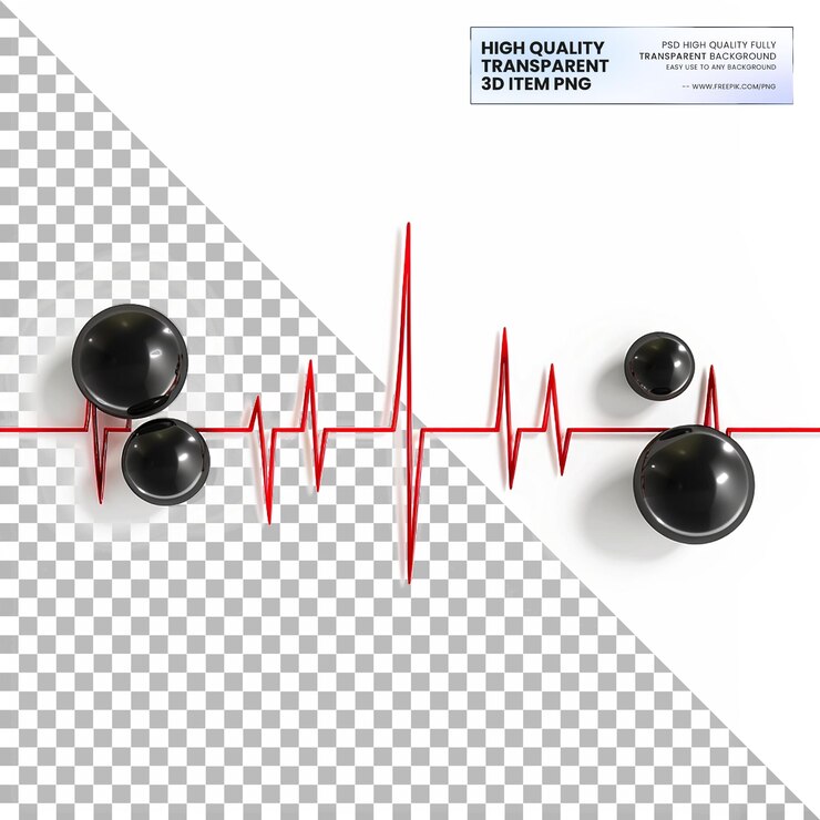 PSD los electrodos ecg se unen a la piel para transmitir señales cardíacas en un fondo transparente