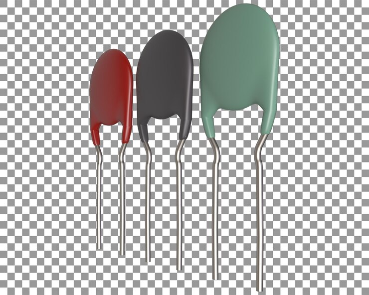 PSD electronic thermistor 3d rendering closeup