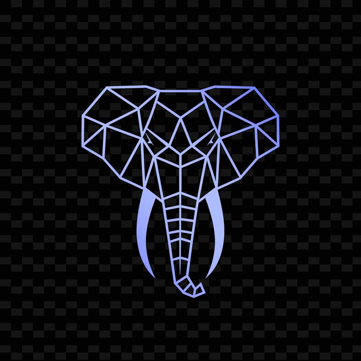 PSD un elefante con un diamante azul en el fondo