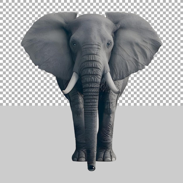 PSD elefante gigante en fondo transparente generado por ai