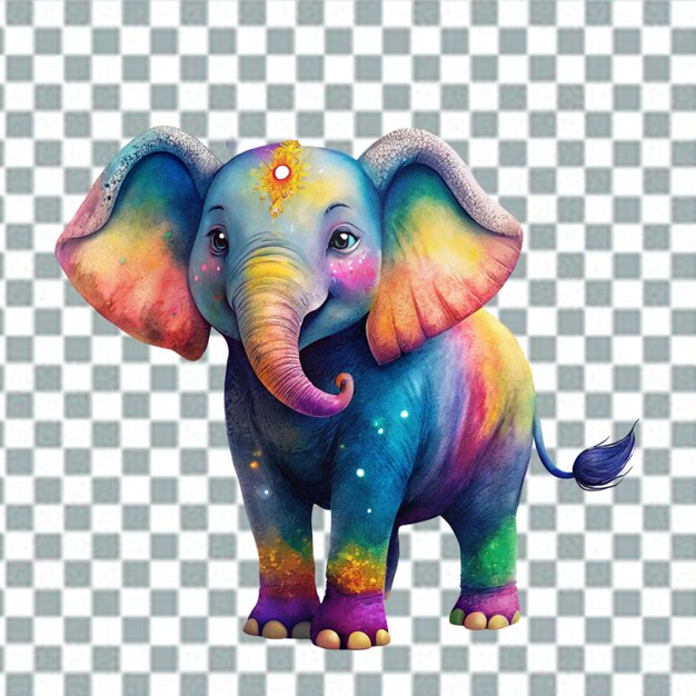 PSD un elefante lindo con la cara pintada