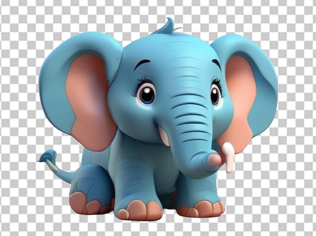 PSD un elefante lindo de dibujos animados en 3d