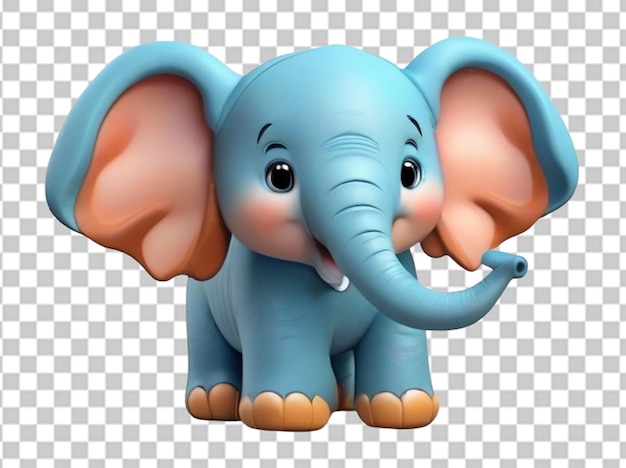 PSD un elefante lindo de dibujos animados en 3d