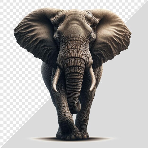 PSD elefante png aislado sobre un fondo transparente loxodonta africana de marfil