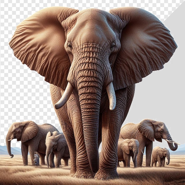 Elefante png aislado sobre un fondo transparente loxodonta africana de marfil