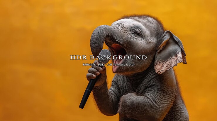 PSD el elefante que canta, un bebé elefante, la actuación vocal