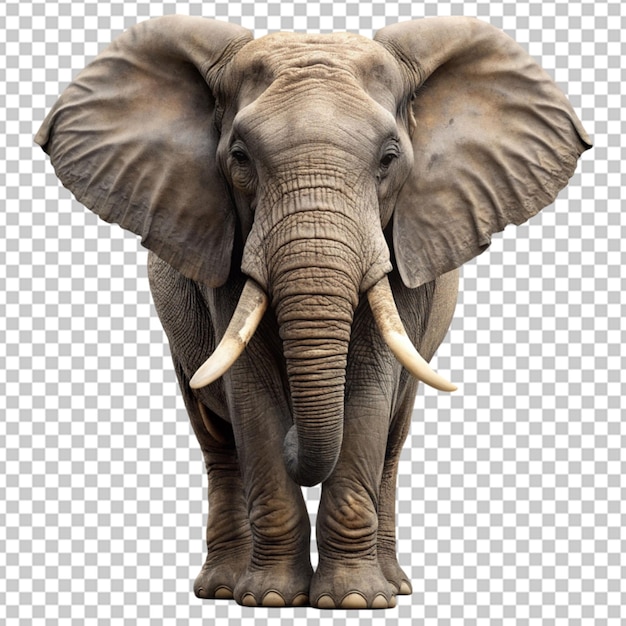 PSD elefante sobre un fondo transparente