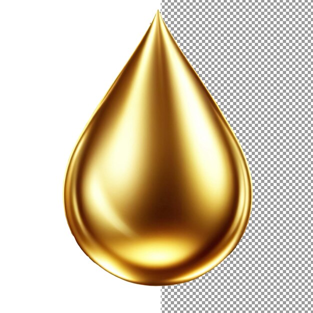 PSD elegancia dorada 3d gotas de opulencia en un lienzo png claro