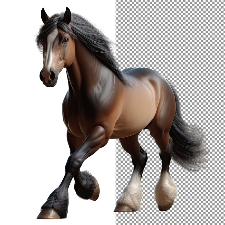 PSD elegancia ecuestre ilustración de un caballo aislado