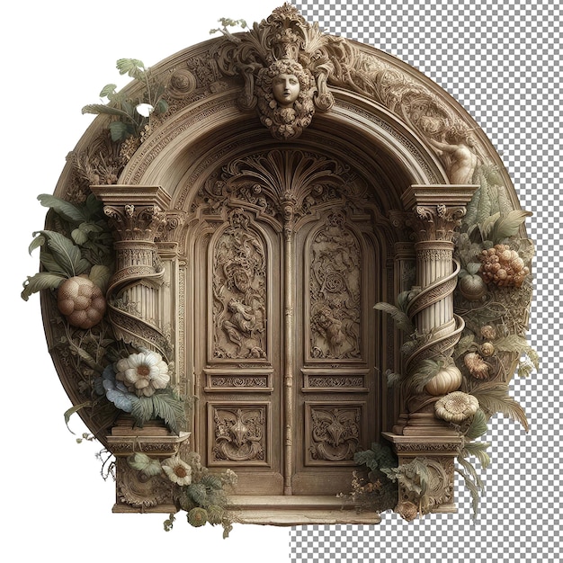 PSD elegancia de entrada puerta 3d aislada en fondo png