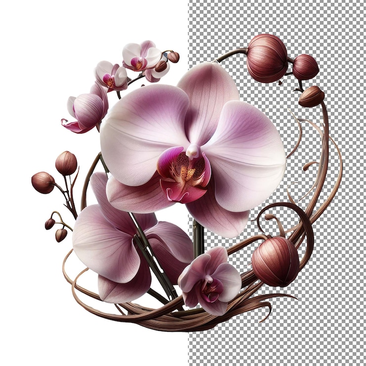 PSD elegancia floral explore la belleza de la fotografía realista de flores aisladas