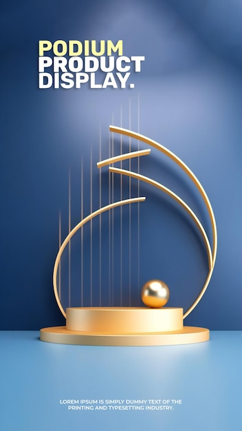 elegant and luxury gold podium product display stage display mockup for show product presentation