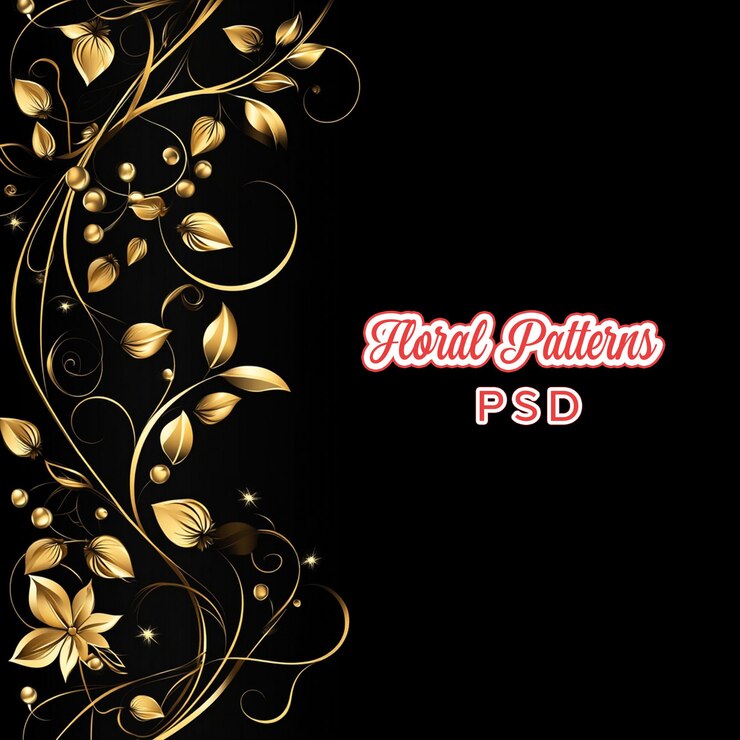 Elegant and luxury wallpaper with large floral elements