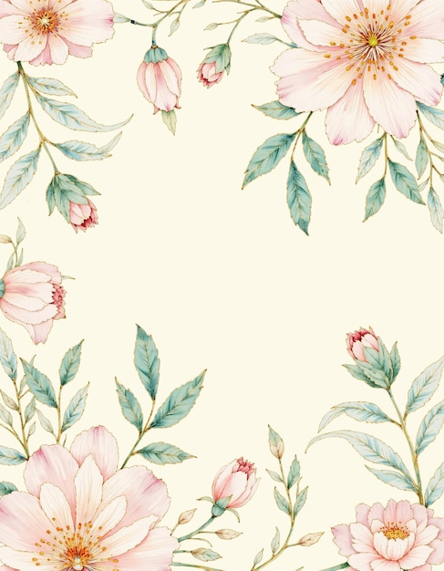 Un élégant arrangement floral à l'aquarelle avec des péonies roses