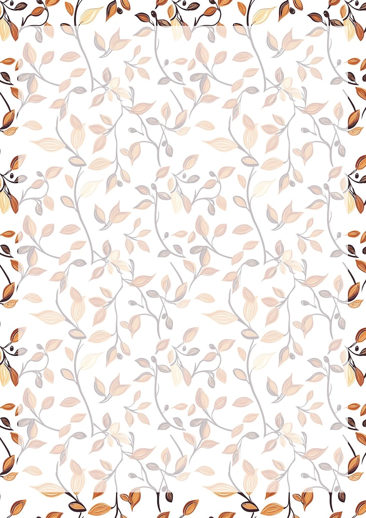PSD elegant beige leaf pattern