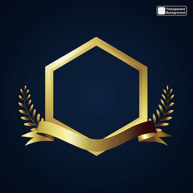 Elegant cadre de certificat en or avec ruban et couronne de laurier