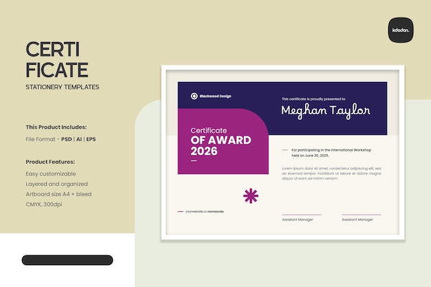 Elegant Certificate Template for Awards and Recognition