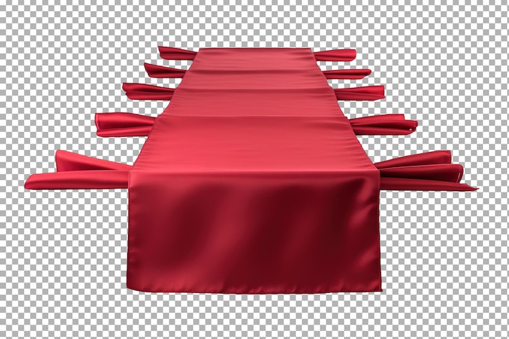 PSD un élégant coureur de table rouge drapé élégamment sur une longue table pour un rassemblement festif