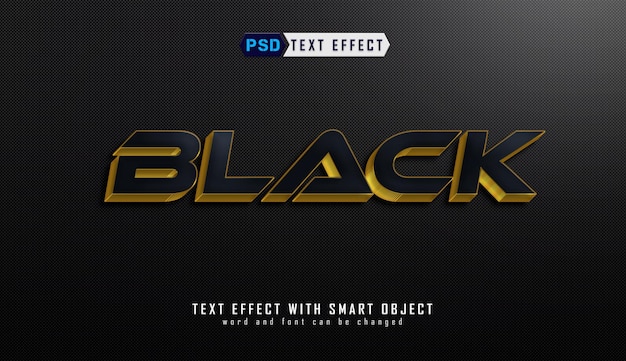 Élégant effet de texte 3D noir Conception de typographie élégante et sophistiquée