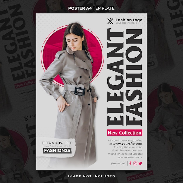 Elegant Fashion Forward Poster A4 o modello di banner