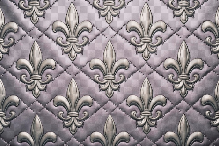 PSD elegant fleurdelis gemusterte stofftextur png-overlay-effekt durchsichtiger hintergrund