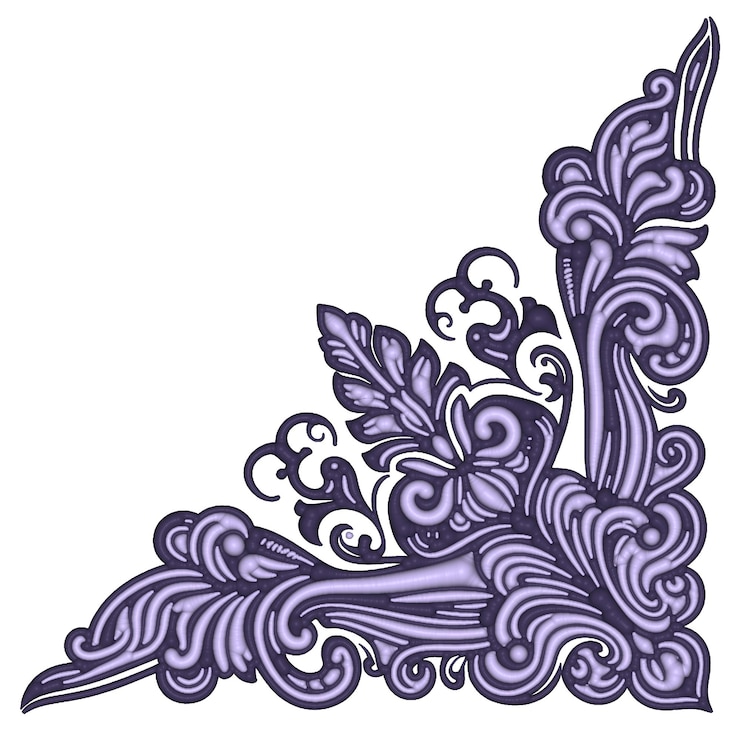 PSD elegant floral corner ornament