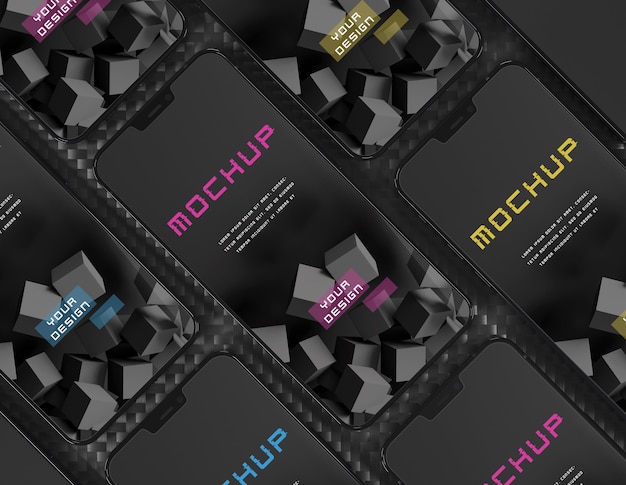Elegant glossy dark smartphone mock-up design
